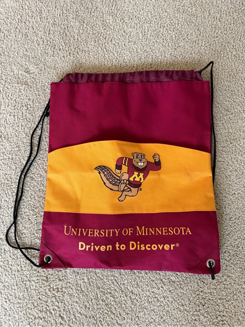 Maroon & Gold Drawstring Backpack